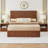 King Size Hydraulic Lift-Up Storage Bed Frame with Walnut Finish - Space-Saving Design, No Box Spring Needed-2146922072-2147053982