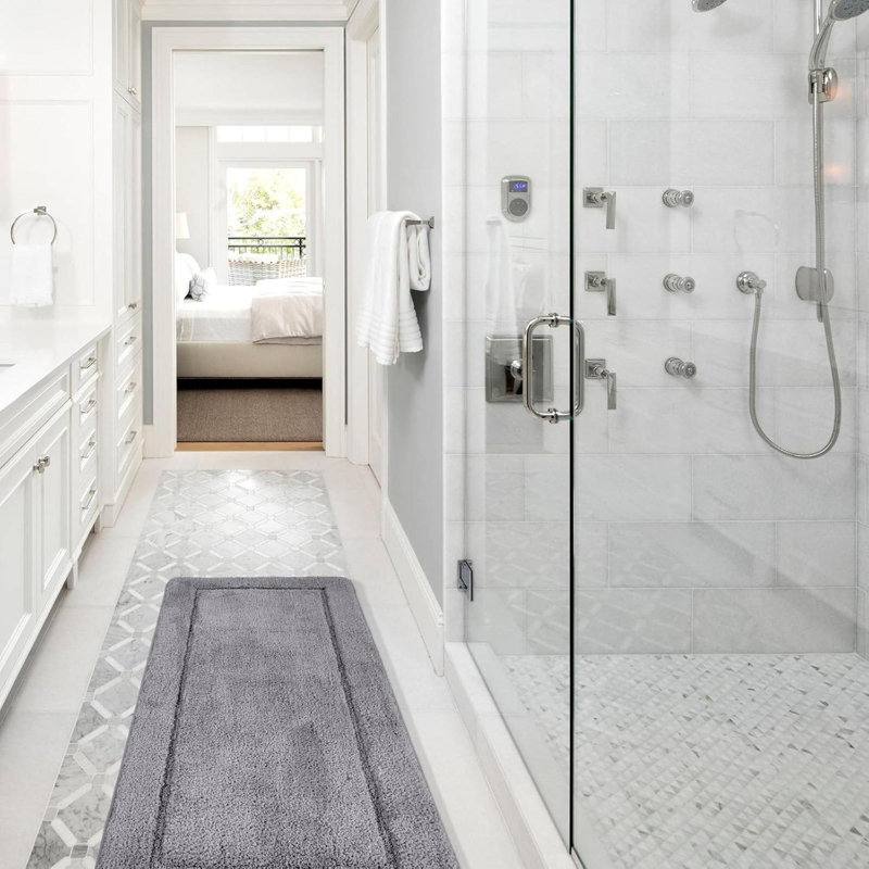 Non-Slip Backing Bath Mat, Grey