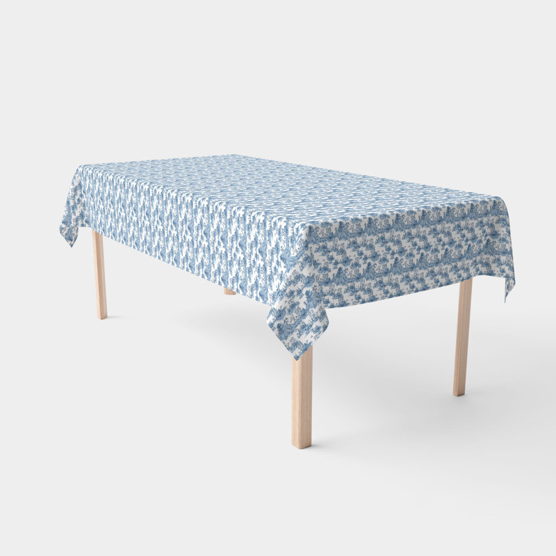 Chinoiserie Design Tablecloth, 104" x 60"