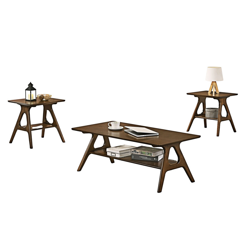 Ensemble de tables basses 3 pièces, Walnut