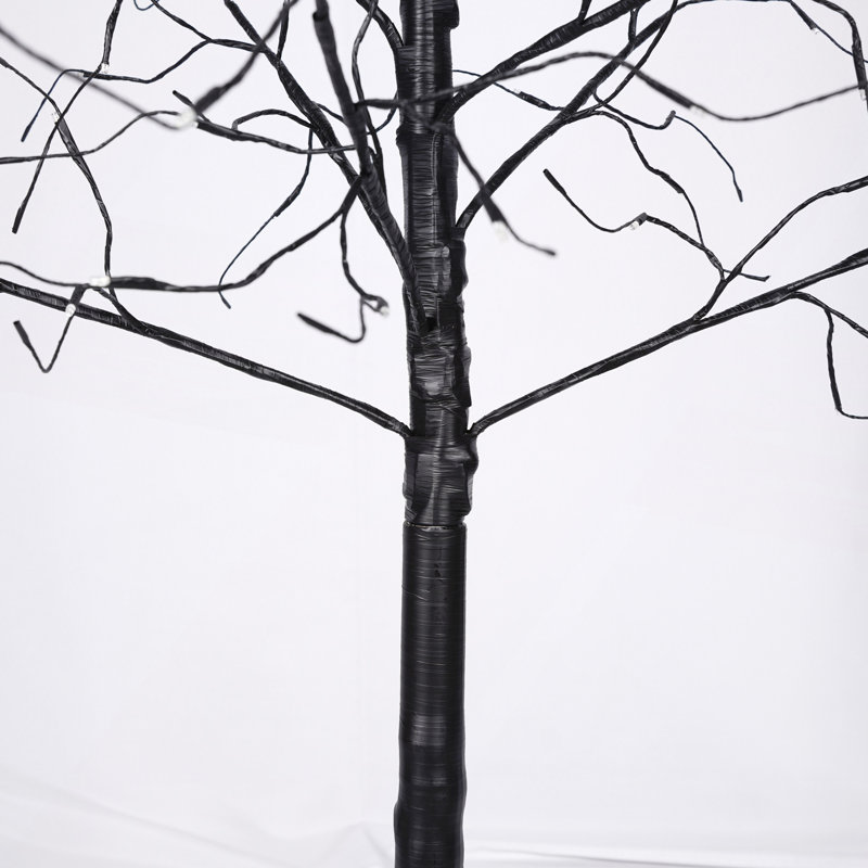 Arbre d'Halloween ajustable avec lumières DEL mauves, 4 pi 5 pi et 6 pi, parfait pour les décorations hantées
