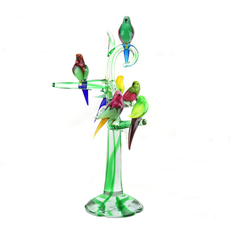 Murano Glass Tree with 6 Birds