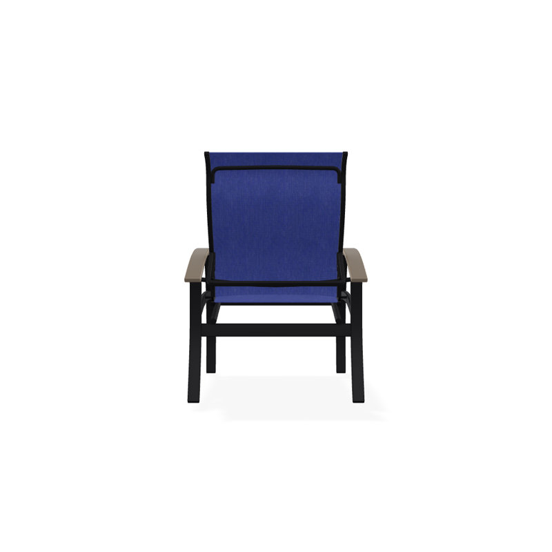 Chaise de patio Askar, Atlantis bleu royal Sunbrella®, Désert, Noir texturé