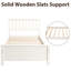 Lit plateforme blanc en bois massif avec tête de lit pour tête de lit simple et stabilité