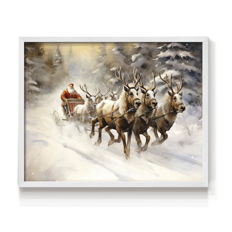 Chirstmas Art-CCCLXIII -Framed Print - Restickable, H 8 po x l 10 po, Blanc