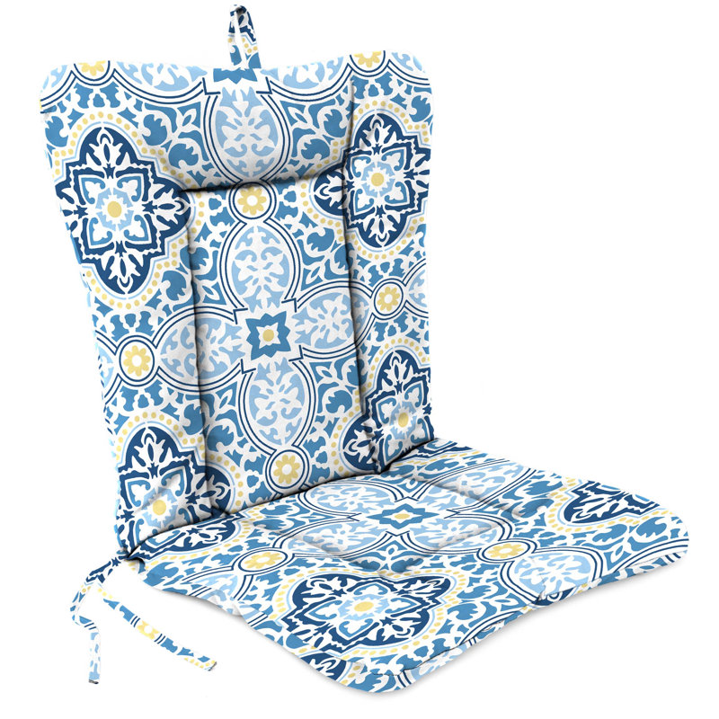 21" x 38" Outdoor Chair Cushion with Ties and Loop, Rave Sky