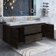 Meuble-lavabo mural double 60 po avec plateau en marbre Adaleen