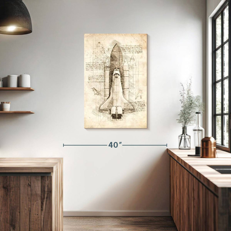 Oberle Space Shuttle Blueprint, 36" H x 24" W