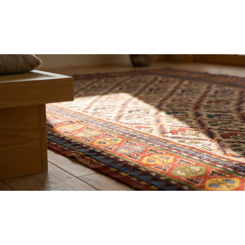 Tapis ivoire antique de style Kazak