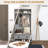 3-In-1 Gray Entryway Hall Tree with Storage Bench, 2 Drawers, 4-Hook Coat Rack & Padded Seat