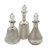Textured Silver Glass Bottles with Clear Stopper