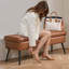 Banc avec repose-pieds et rangement en similicuir