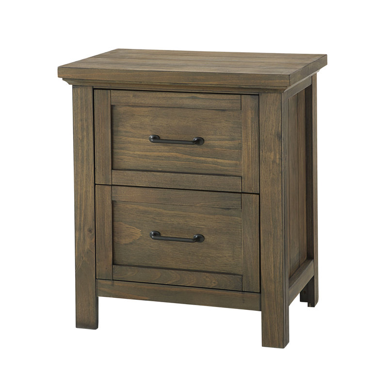 Table de chevet 2 tiroirs Aceline, Brun