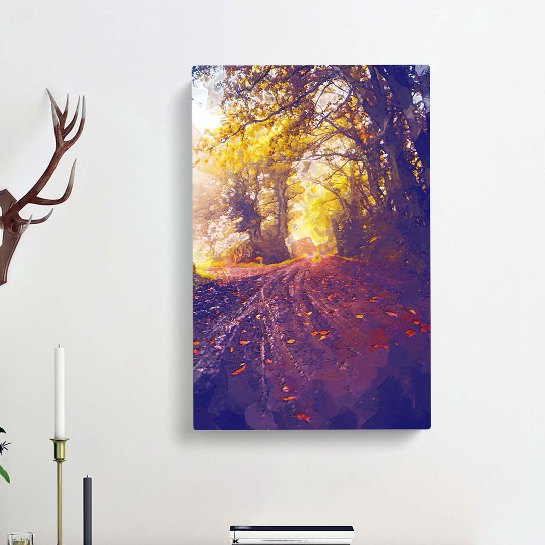 Forest Path in France in Abstract - Wrapped Canvas