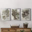 Birch Leaves I - Ensemble de 3 peintures sur toile encadrées-738860647-738860644