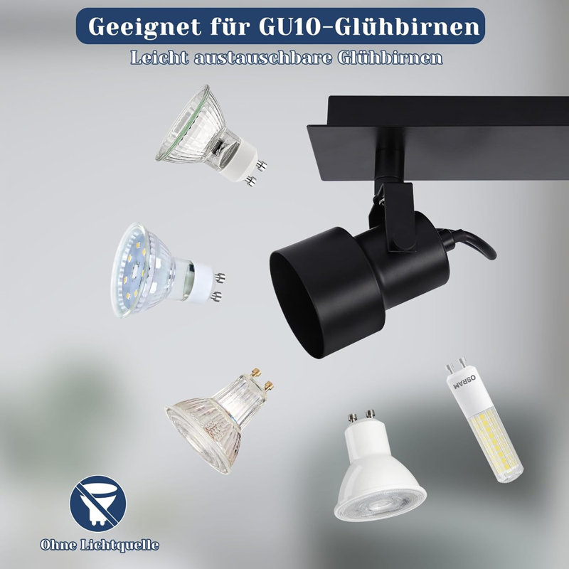 Ceiling spotlight flame ceiling spot black - vintage swivel ceiling lamp GU10 350° spotlight industrial ceiling light spots kitchen lamp for living room kitchen hallway (without bulb)