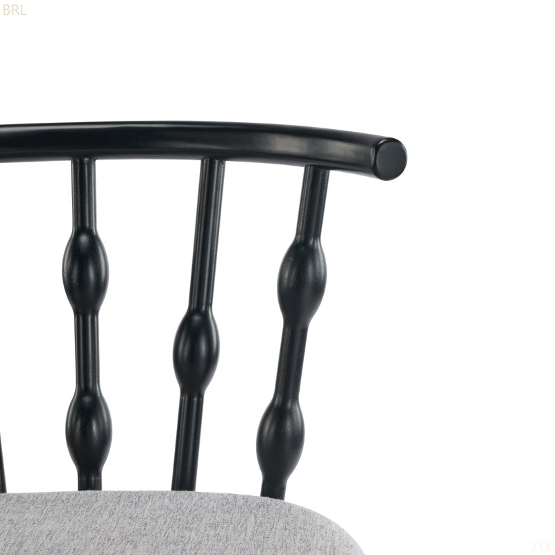 Tabouret de bar d'intérieur, ensemble de 2, Siège gris / cadre noir