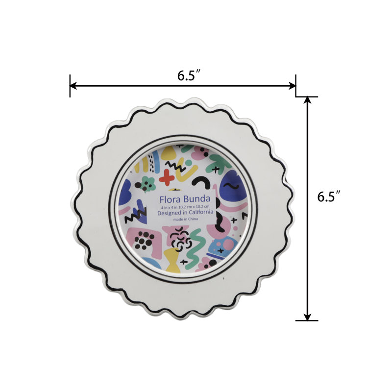 4 X 4  Comic Ceramic Frame In White With Black Trim