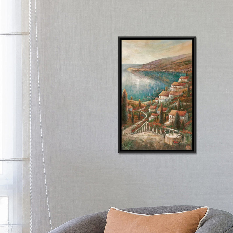 « tranquil harbor i », reproduction d’art sur toile, H 26 po x l 18 po x P 1,5 po, Toile avec cadre noir, Pas de tapis