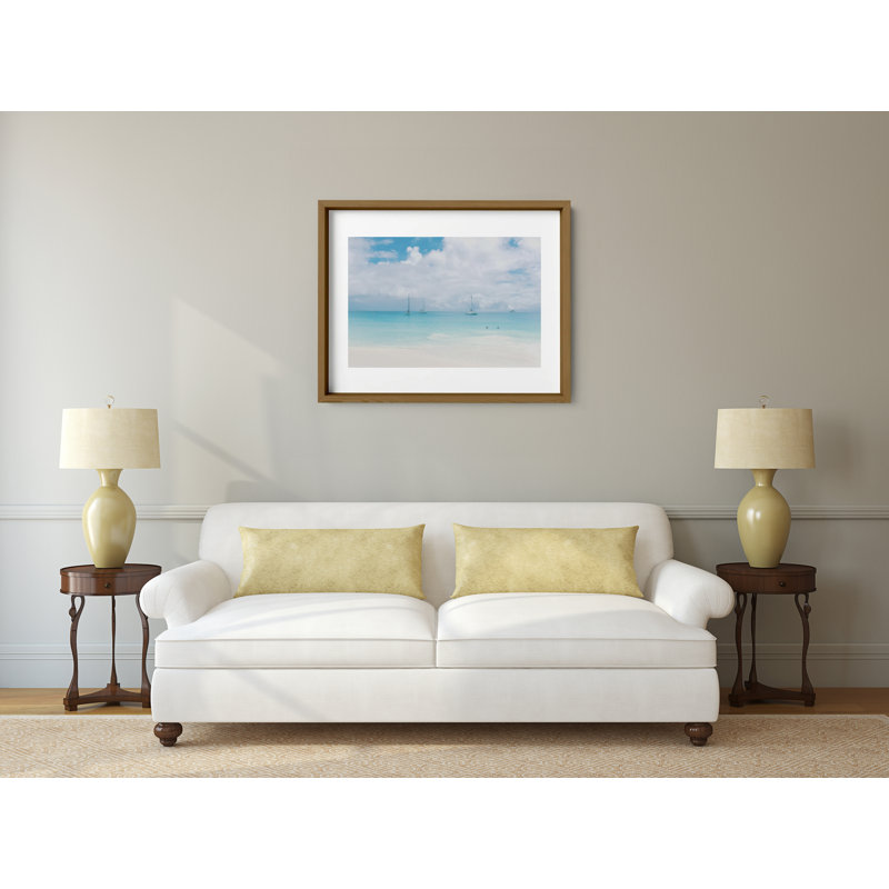 On Memories Shore Print by Joseph Regan, 22" H x 26" W x 0.75" D, Walnut