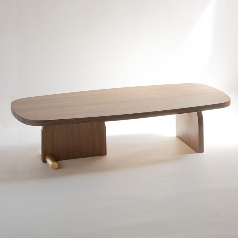 Nova Solid Wood Top Single Coffee Table, 11.8" H x 47.2" L x 23.6" W, Walnut