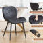 Chaise de salle à manger moderne avec revêtement en similicuir et pieds en métal-121081921