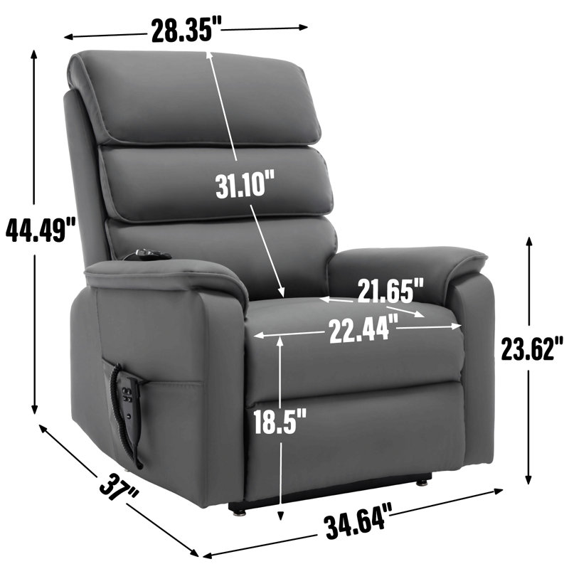 Leatheraire Dual Motor Infinite Position Up To 350 Lbs Power Lift Recliner Chair With Power-Remote, Heat Massage And Heavy Duty Motion Mechanism