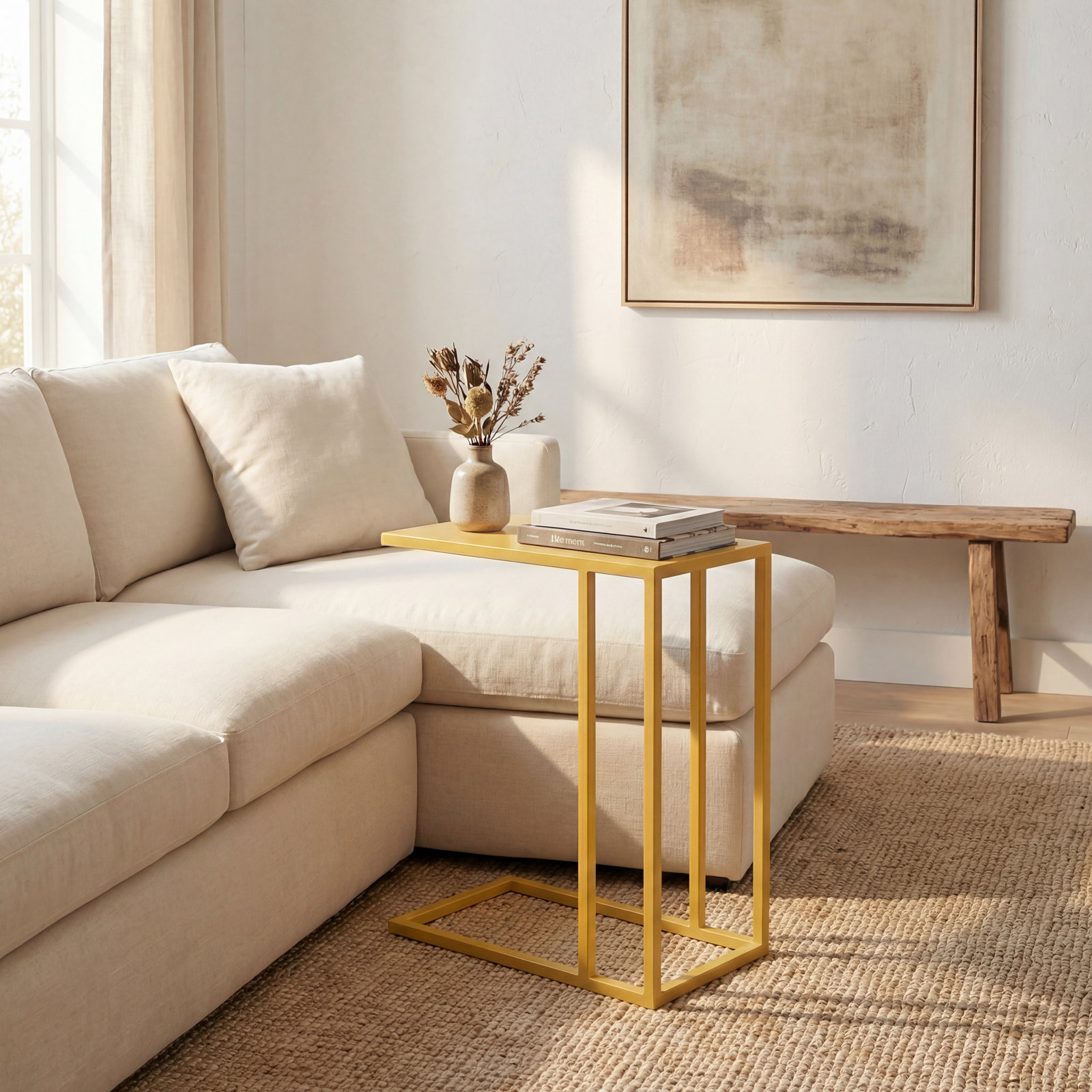 Salma 20" End Table, Yellow Ochre