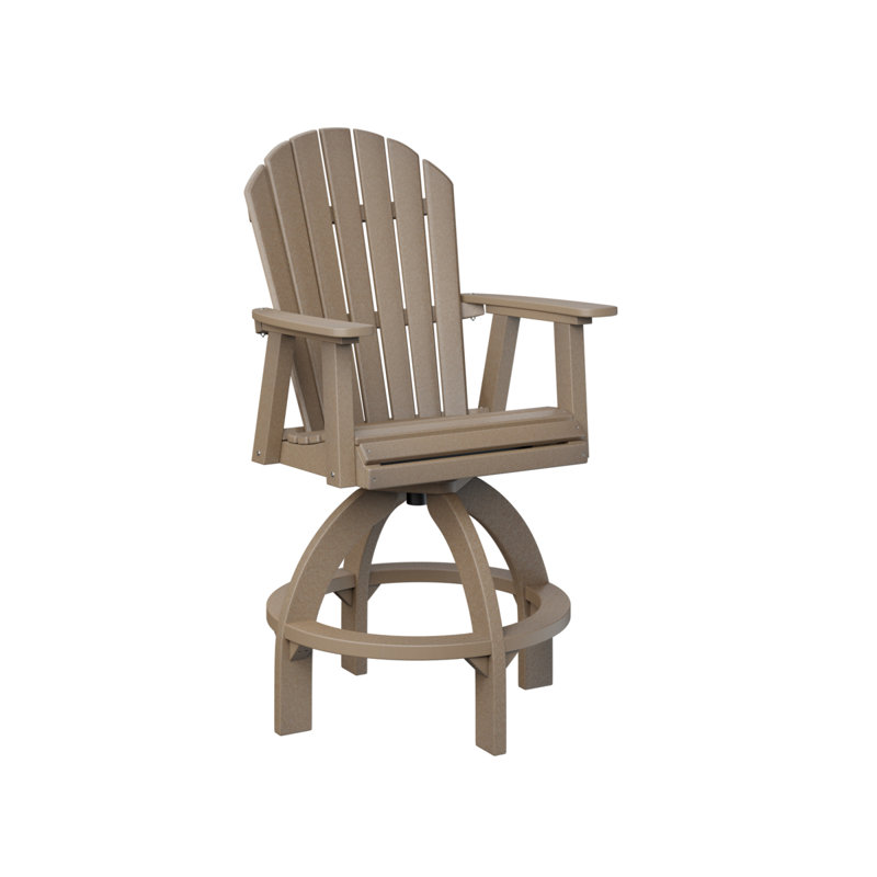 Chaise pivotante d'extérieur à dossier Comfo, 26.5", Bois vieilli
