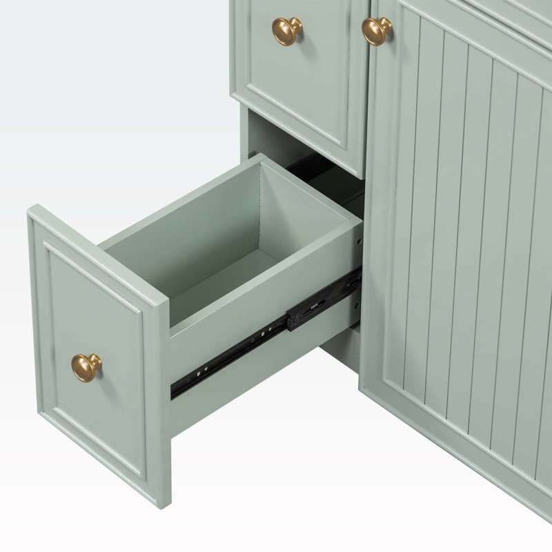 Stillas 24'' Bathroom Vanity with Ceramic Top, Green