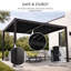 Abri de protection contre les intempéries en aluminium pour pergola 12 'x 14' avec système de drainage Kozyard Pergola-90613659-127367580