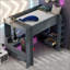 Lit mezzanine double en bois avec bureau-639883569