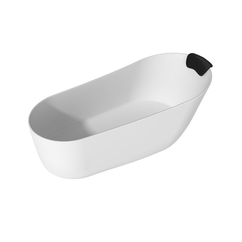 Crestone 59"x 30" Soaking Solid Surface Stone Bathtub with Pollow