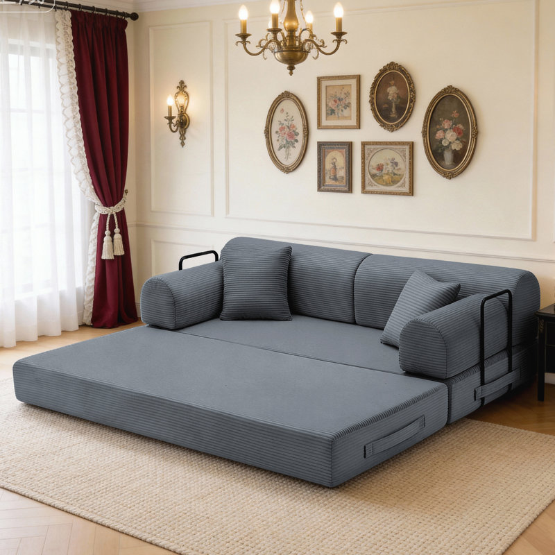 Canapé-lit convertible pour salon, chambre à coucher, Dark Gray Fabric