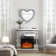 31.5'' W Small Electric Fireplace with Silver Mirrored Mantel, Crushed Diamonds inlay