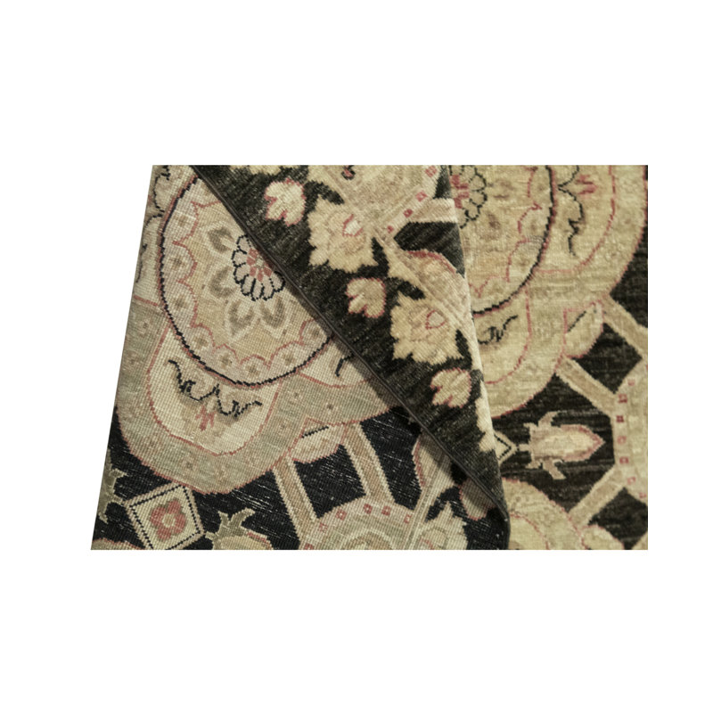 Tapis vert noué à la main de haute qualité, Rectangle 3'9" X 5'9"
