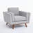 Chenille Armchair With Solid Wood Legs-2136371744