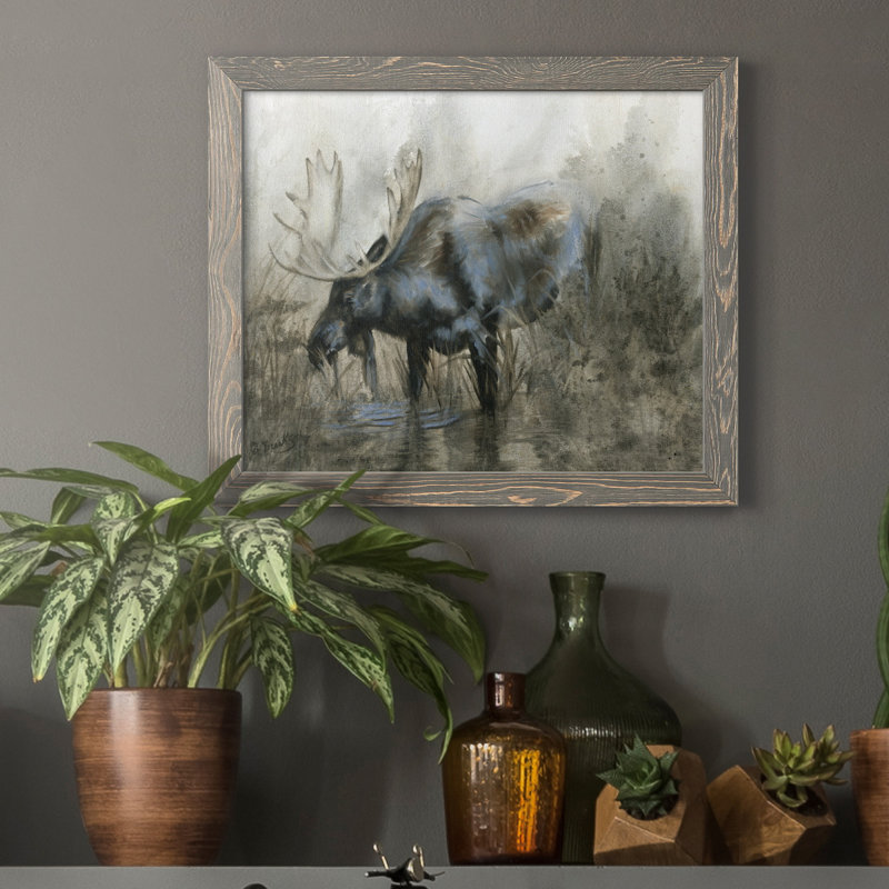 Élan majestueux - reproduction d'art sur toile, H 24 po x l 18 po x P 1,5 po, Gris