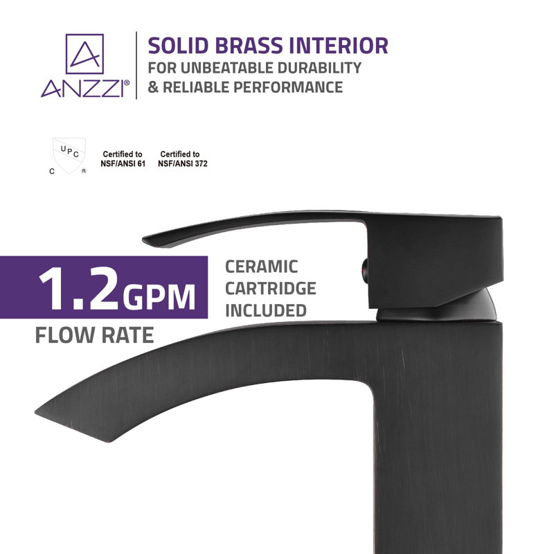 Revere Series Single-Hole Single-handle Bathroom Faucet, Oil Rubbed Bronze