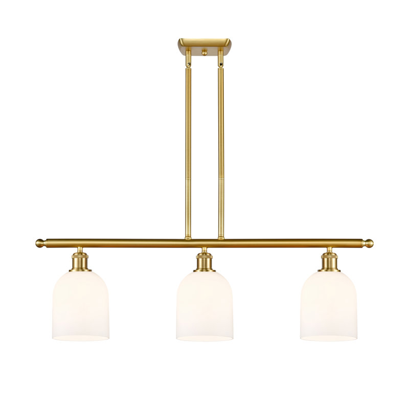 Odaniel 3 - Light Kitchen Island Pendant, Gloss White, Satin Gold
