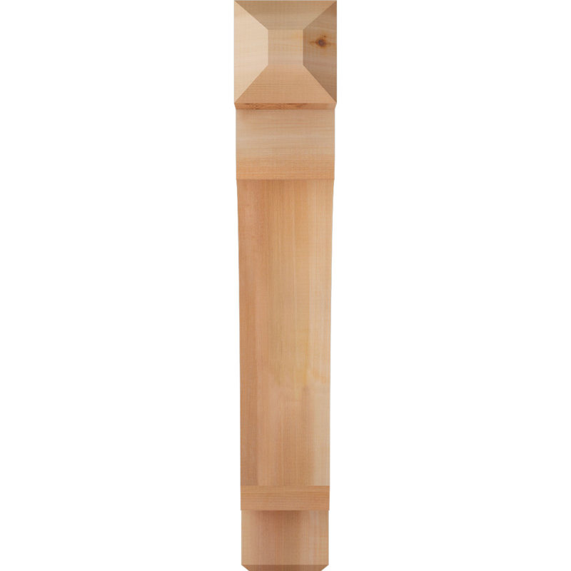 H Support en bois / corbeau, Western Red Cedar (Smooth), H 38 po x l 5,5 po x P 26 po