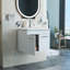 Meuble-lavabo mural 24 po avec lavabo, meuble-lavabo mural avec portes doubles, armoire de salle de bain murale, charnières à fermeture douce, longues poignées en métal, lavabo en céramique