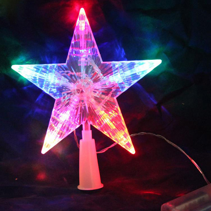 Decorative Star-shaped Christmas Tree Topper with LED Lights