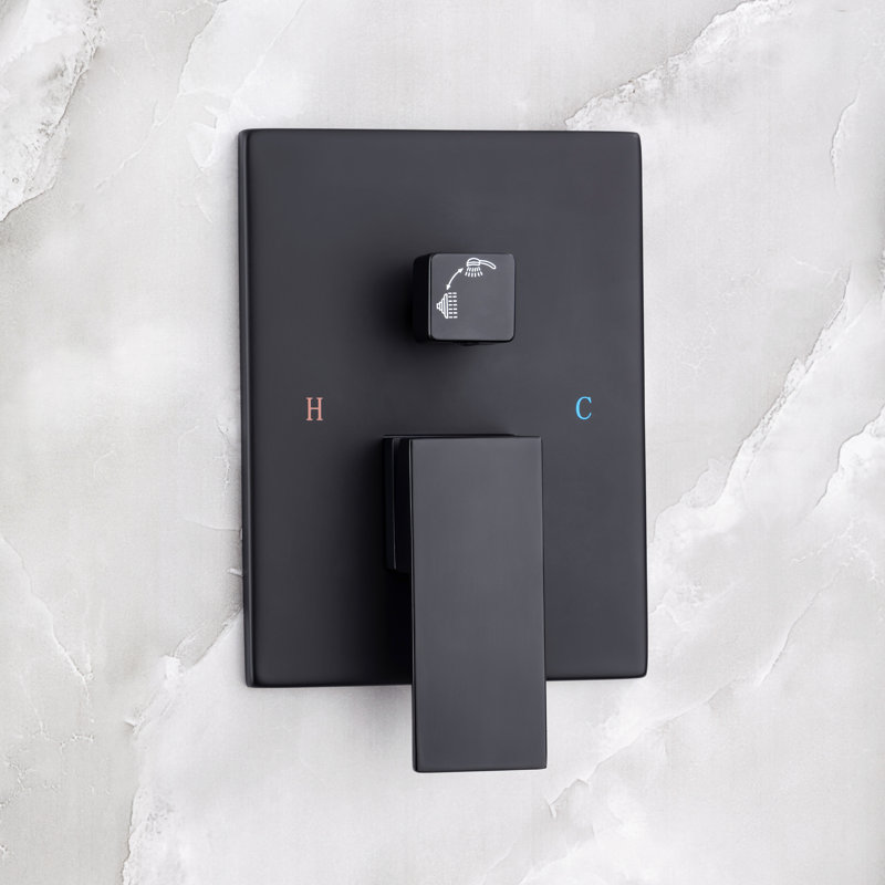 Complete Shower System with Rough-in Valve, Matte Black