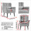 Fauteuil d'appoint rembourré en chenille, méridienne rembourrée vert olive avec coussin, pieds en bois massif pour petit salon et chambre à coucher-1457884517