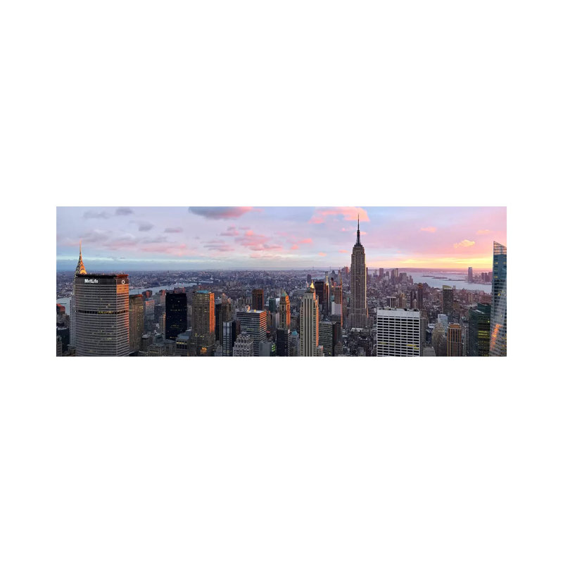 Aerial View Of A City, Midtown Manhattan, Manhattan, New York City, New York State, USA #2 - Wrapped Canvas Panoramic Print