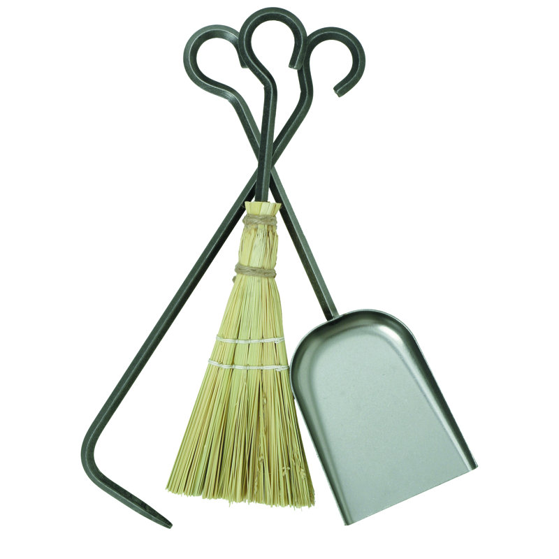 3 Piece Steel Fireplace Tool Set