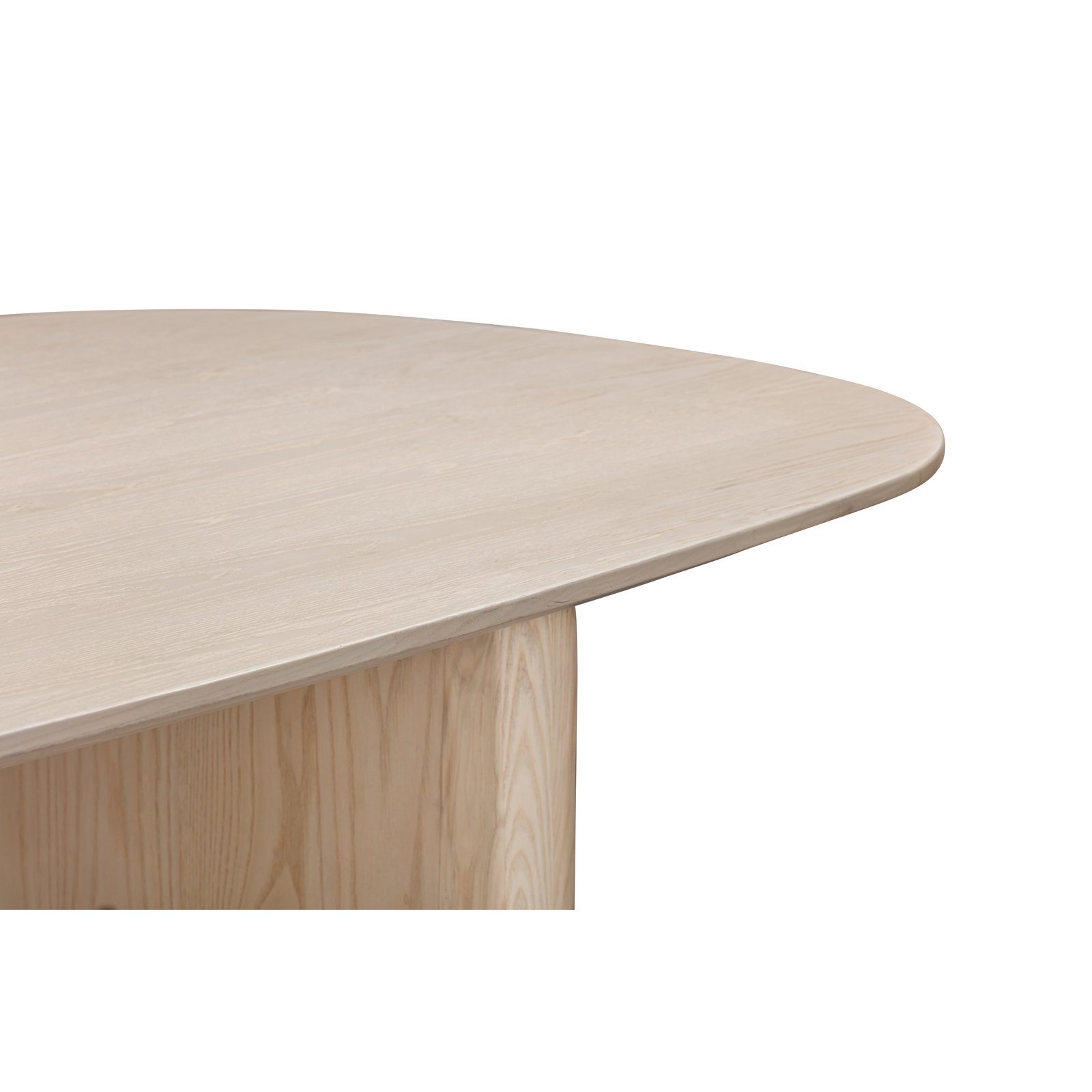 Kennedy Ash Wood Oval Dining Table In White Sand