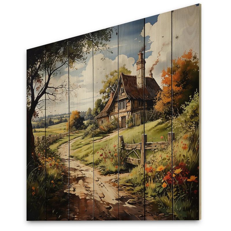 «Jamond Countryside Rustic Farmhouse Summer II», reproduction sur bois, H 30 po x l 30 po x P 0,78 po