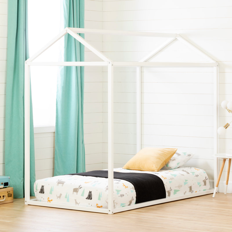 Lit simple maison en bois massif Sweedi, Ocre